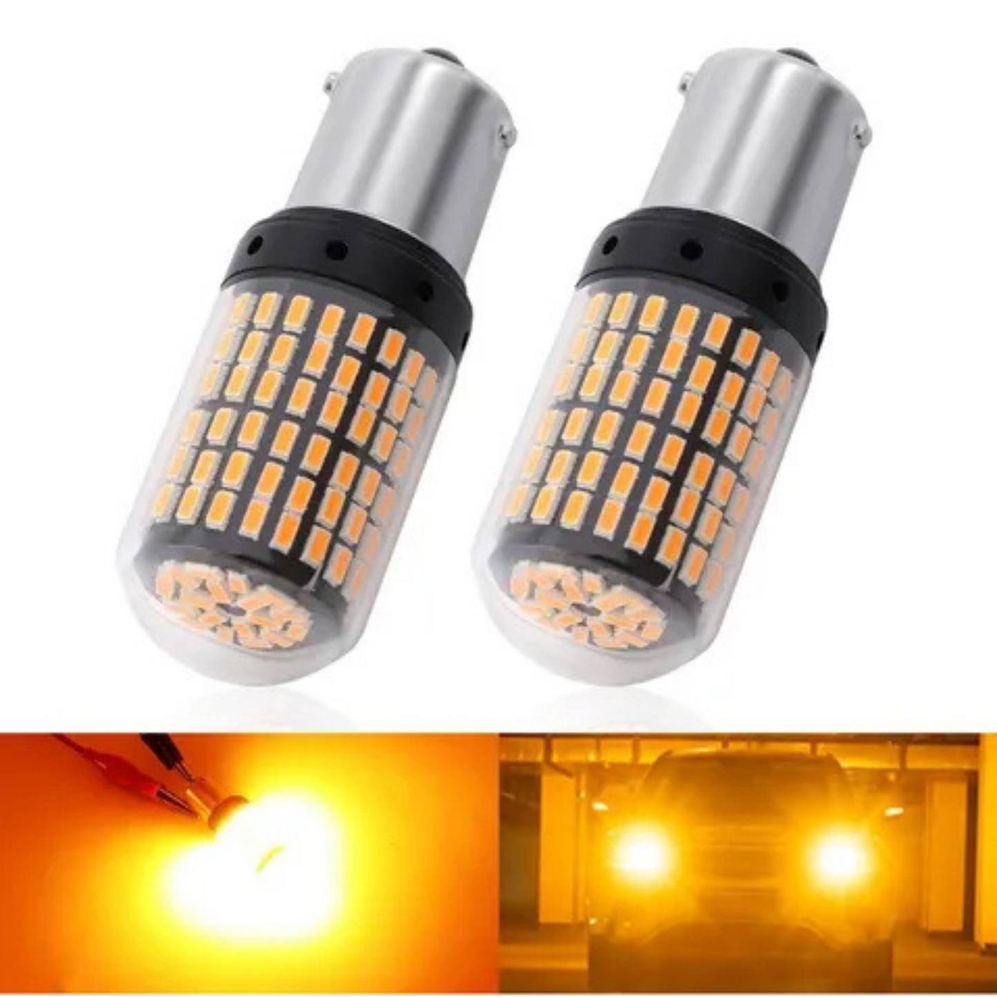 LED de viraje 1 Contacto Pata Pareja Ambar Set / Par