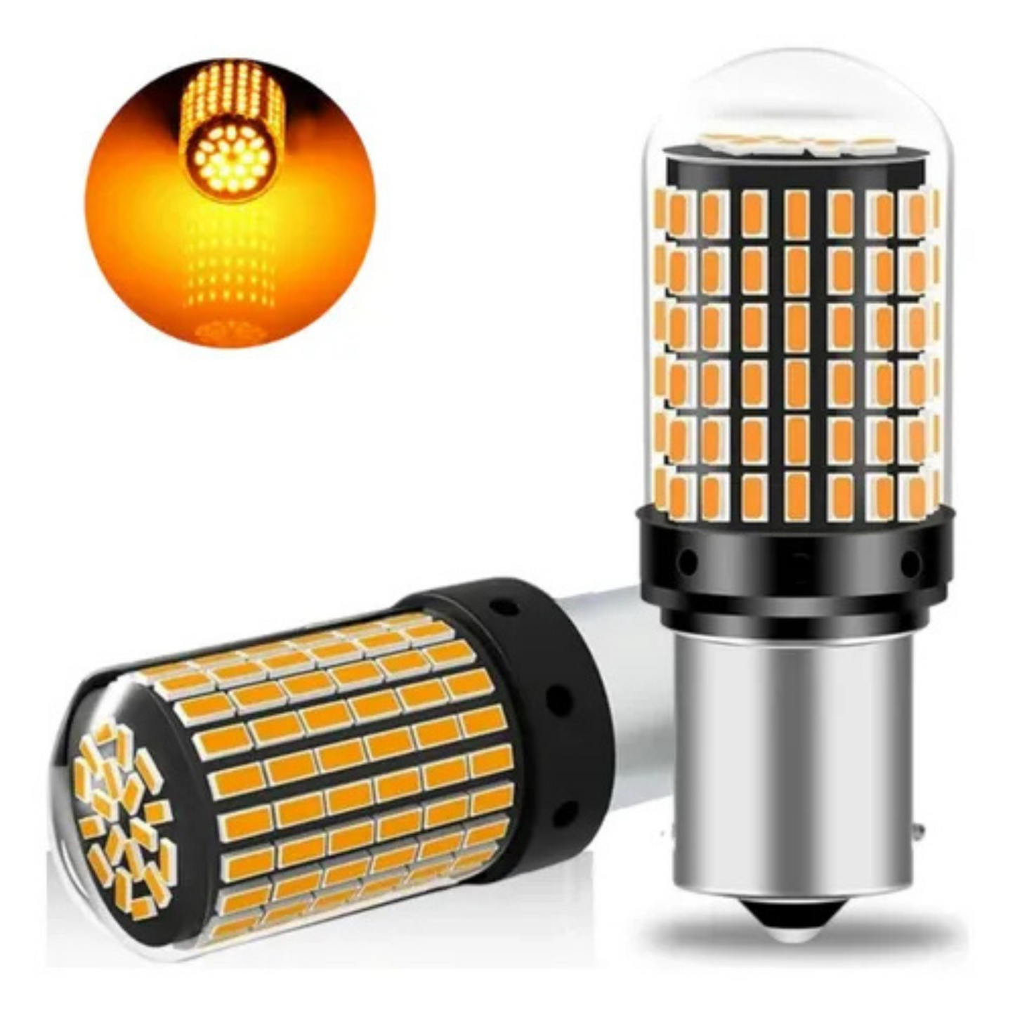 LED de viraje 1 Contacto Pata Pareja Ambar Set / Par