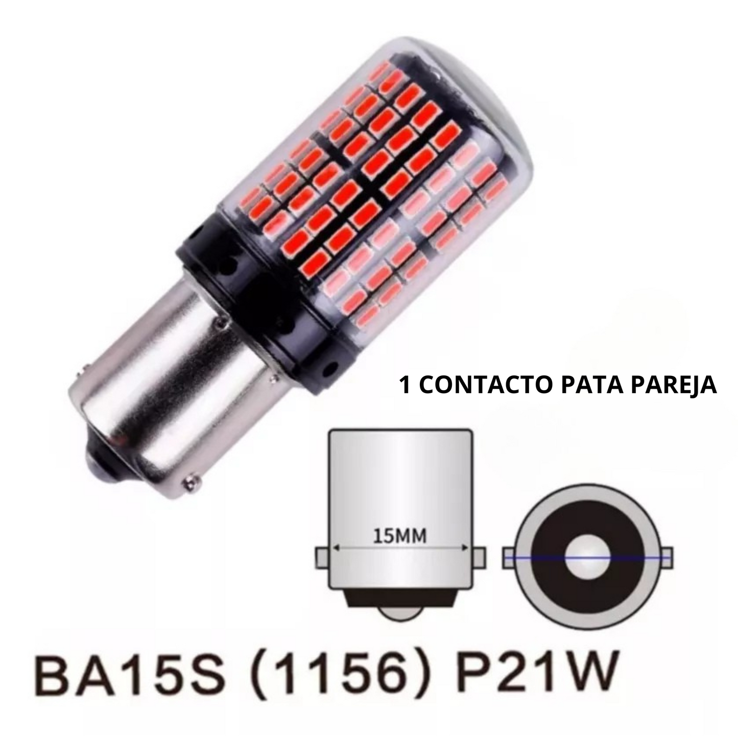 LED de viraje 1 Contacto Pata Pareja Roja Set / Par