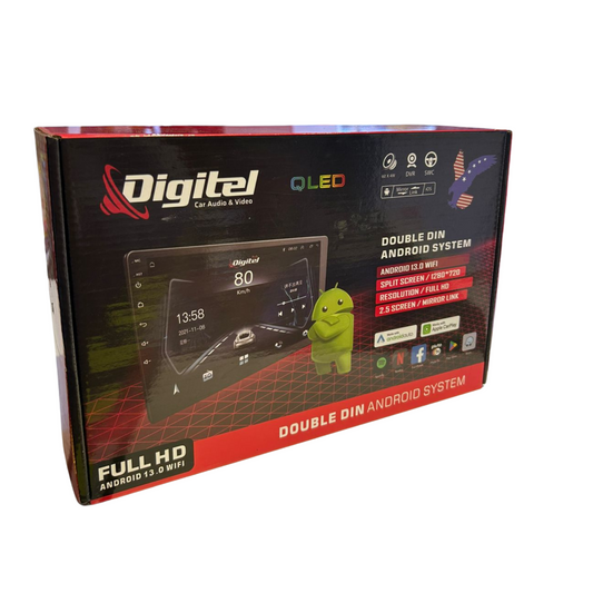 Radio Digitel Doble Din QLed 9" Sistema Android